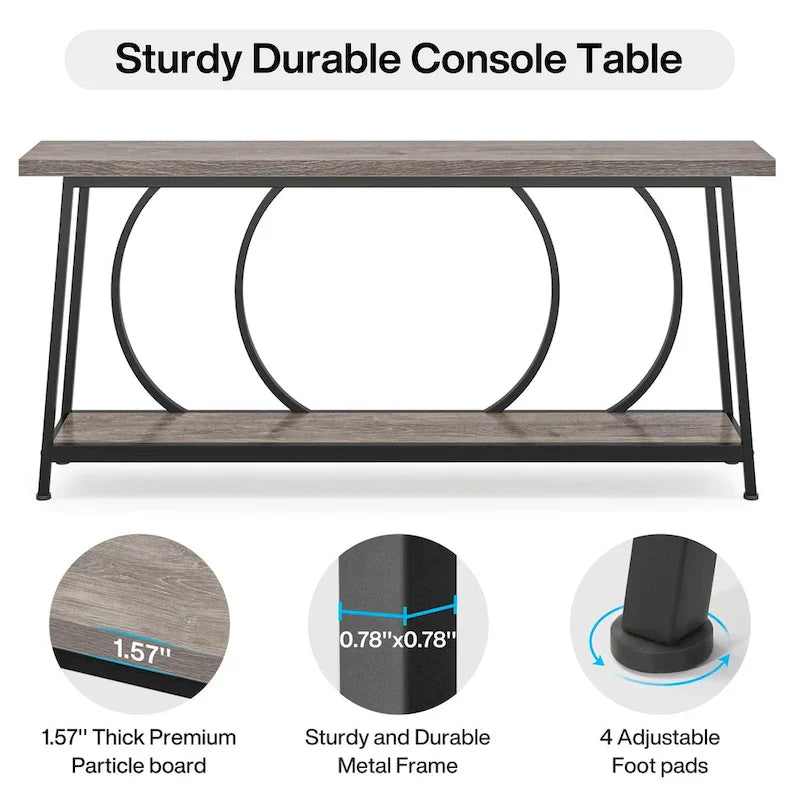 70.9-Inch Extra Long Narrow Console Table with Storage for Sofa or Couch - image 9