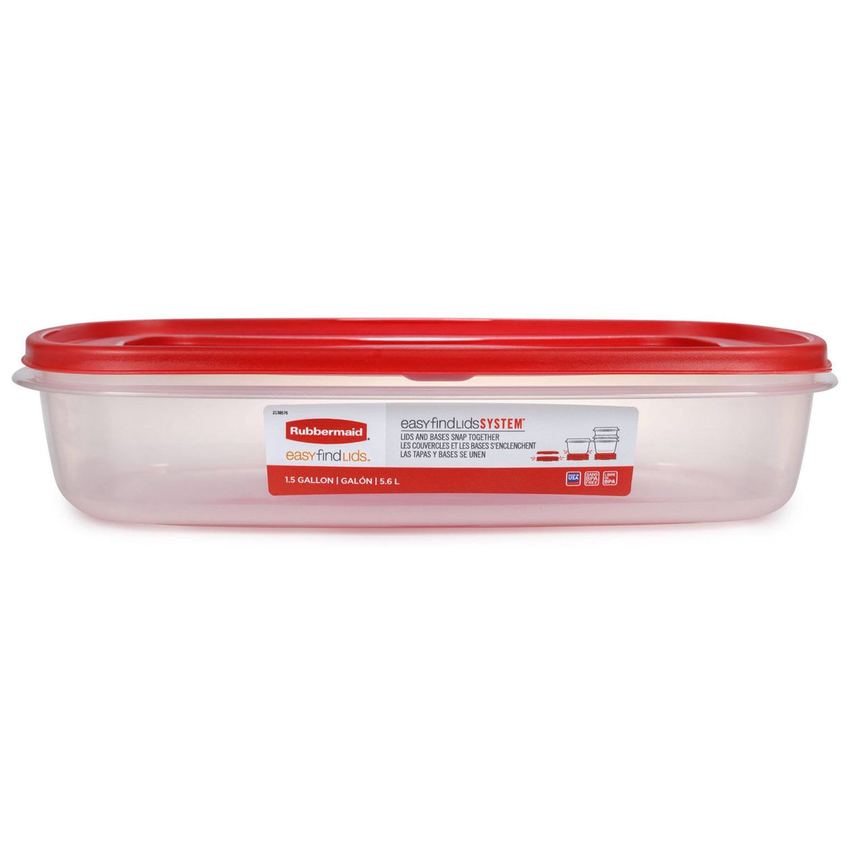 Rubbermaid Easy Find Lids Container, 1.5 Gallon - image 1
