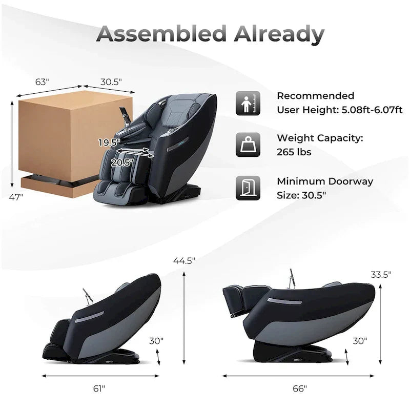 Costway Zero Gravity SL Track Full Body Massage Chair with Waist - image 11
