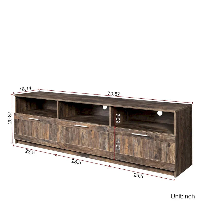 Contemporary 70.87" TV Cabinet with 3 Storage Drawers - Stylish Entertainment Center for Living Room - image 36