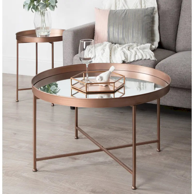 Kate and Laurel Celia 28.25-Inch Round Metal Coffee Table - image 1