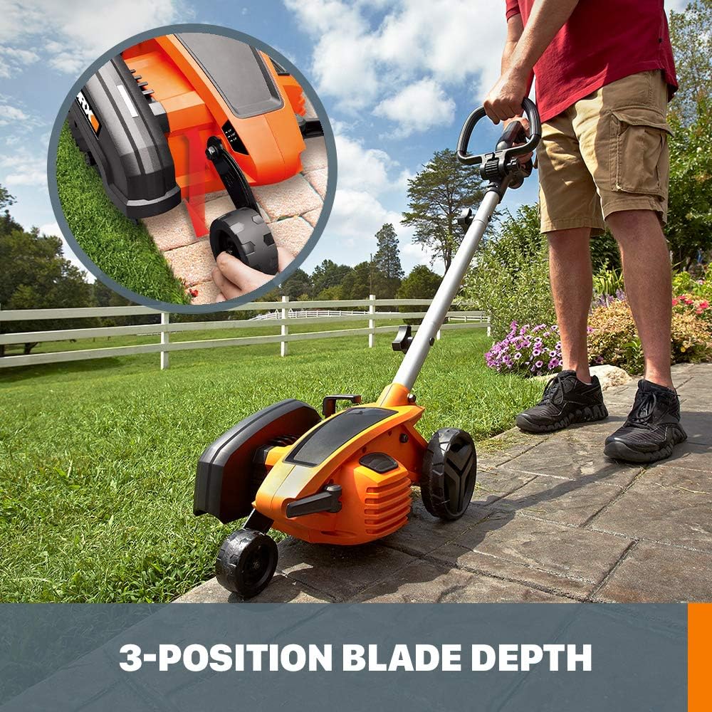 WORX WG896 12 Amp 7.5 Inch Electric Lawn Edger & Trencher, Orange and Black - image 6