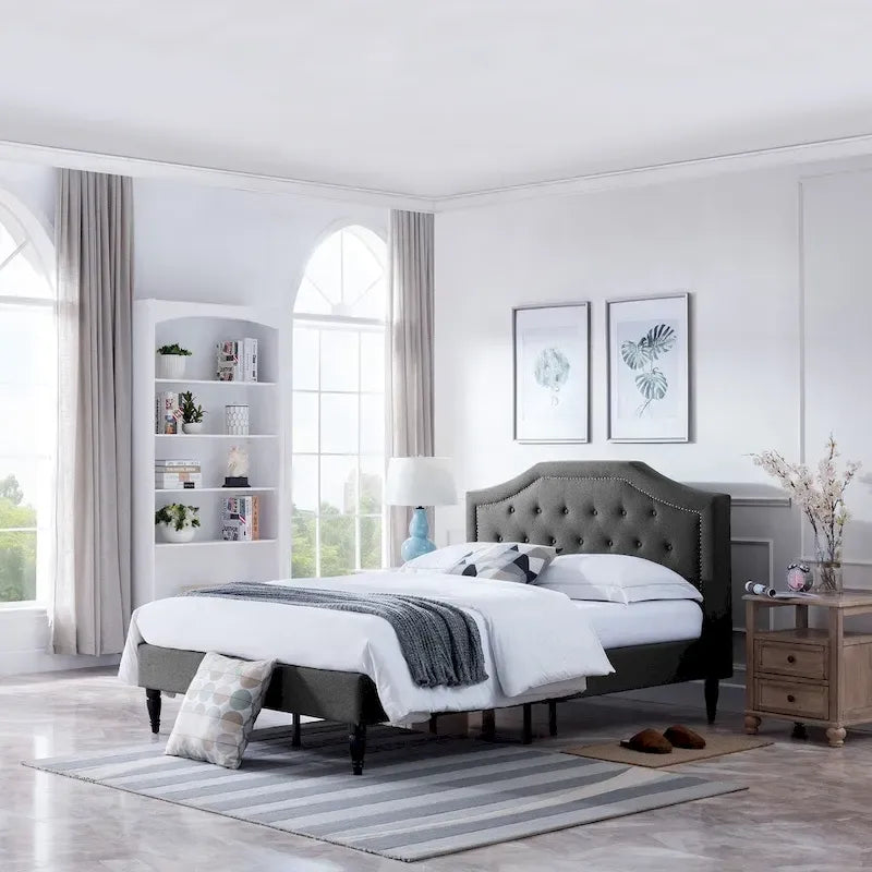 Christopher Knight Home Elinor Queen Upholstered Platform Bed - image 6