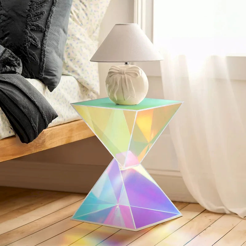 Contemporary Acrylic Accent End Table for Outdoor Use - Dimensions: 18.11"H x 12.6"W x 12.6"L - image 25