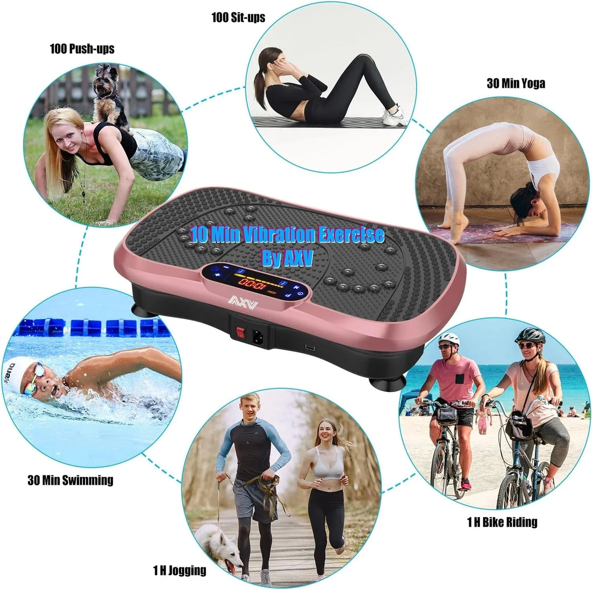 Vibration Plate Fitness Platform Exercise Machine Vibrating Lymphatic Drainage Shaking Full Body Shaker Workout Vibrate Stand Shake Board Sport Gym for Weight Loss Fat Burner for Women Men - image 41