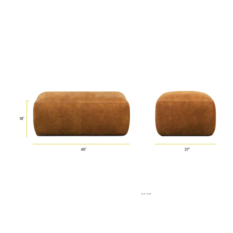 Poly & Bark Denver Leather Ottoman - Authentic Full Grain Italian Leather - image 18