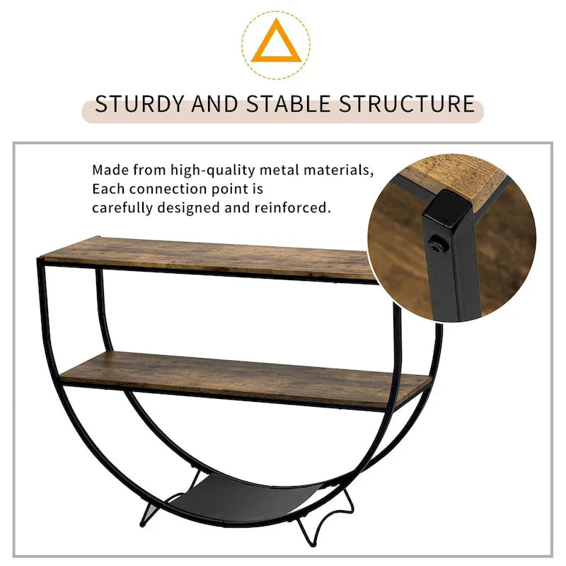 Merax Rustic Industrial Demilune Console Table - image 9