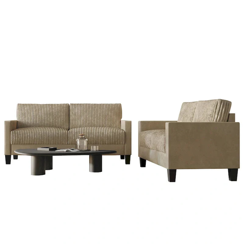 CraftPorch Velvet Upholstered Mid-Century Modern Corduroy 2-Piece Living Room Set - image 10