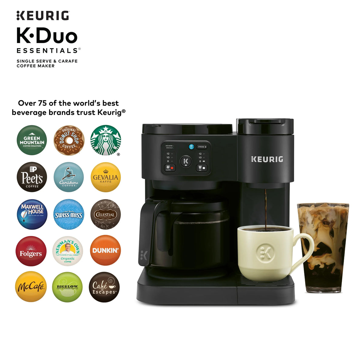 Keurig K-Duo Essentials, Hot & Iced Single-Serve K-Cup Pod Coffee Maker & Carafe,  Moonlight Grey - image 17