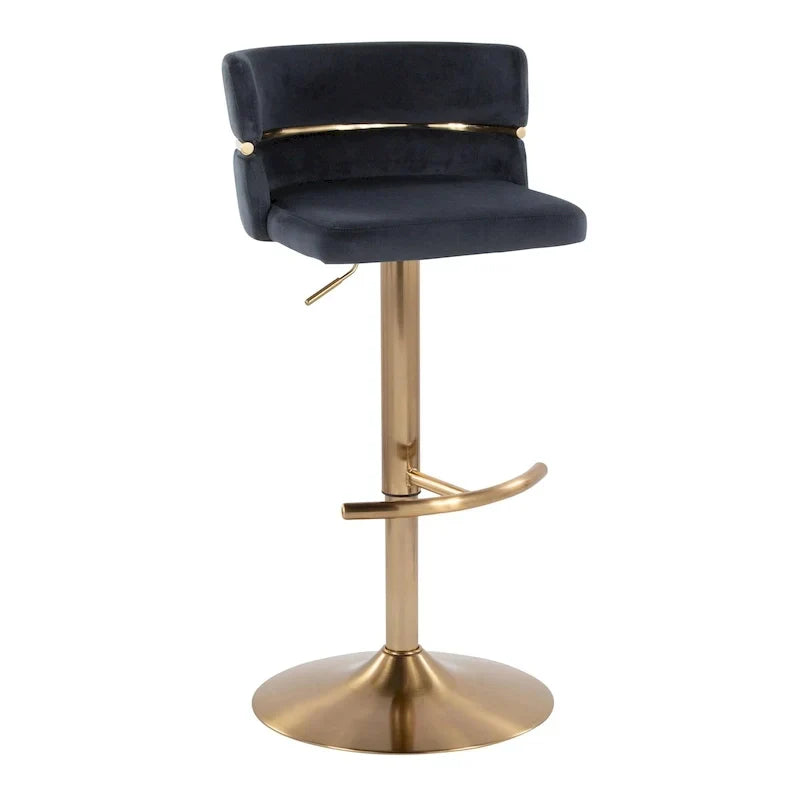 Set of 2 Silver Orchid Lena Adjustable Bar Stools with Rounded T Footrest - image 10