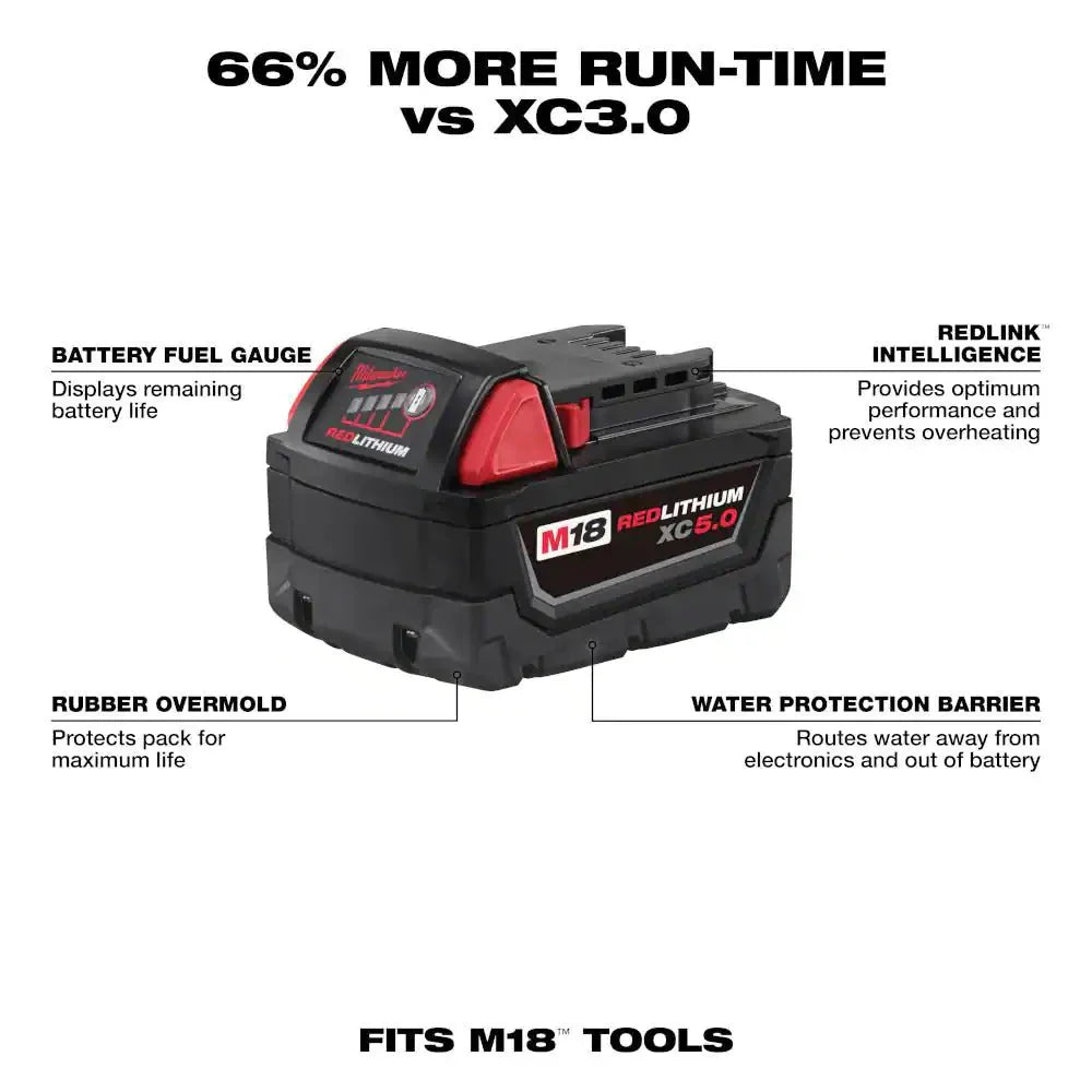 M18 18-Volt 5.0 Ah Lithium-Ion XC Extended Capacity Battery Pack - image 3