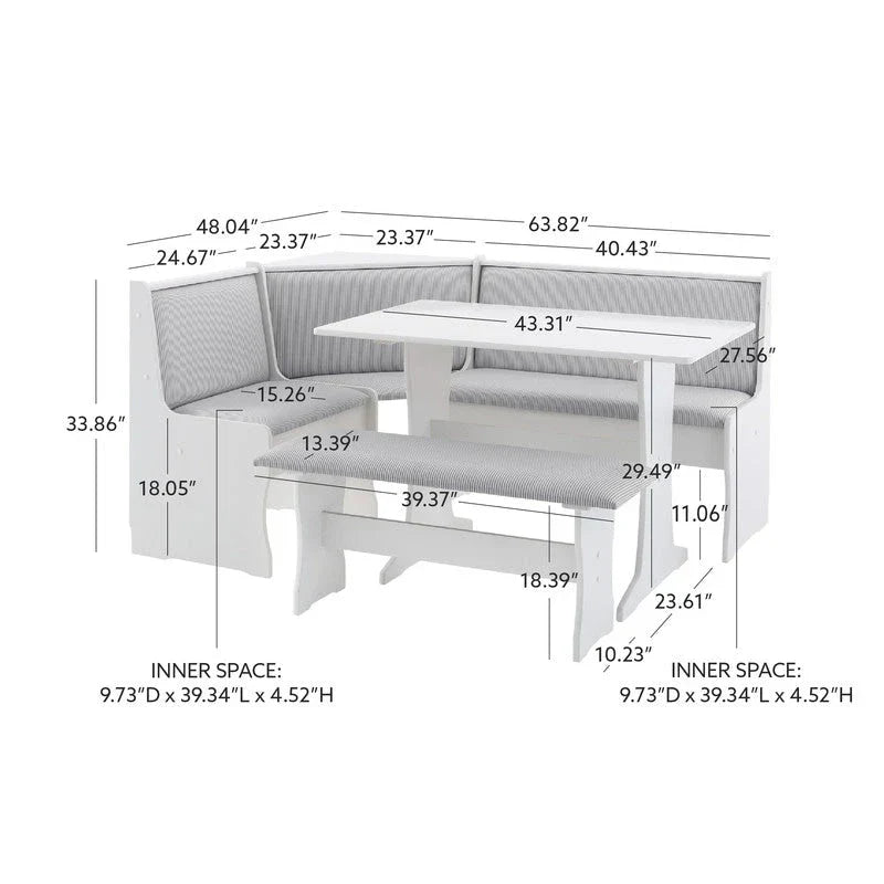 Sedley Farmhouse Nook Dining Set with Storage - image 10