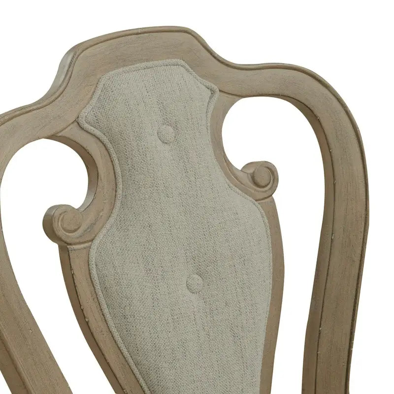 Set of 2 Magnolia Manor Weathered Bisque Upholstered Arm Chairs with Splat Back Design - image 8