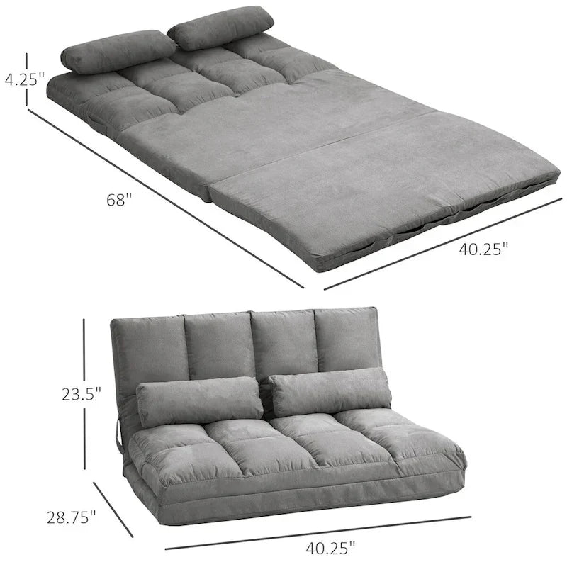 Versatile Floor Sofa Chair with 2 Cushions and Adjustable Backrest - image 4