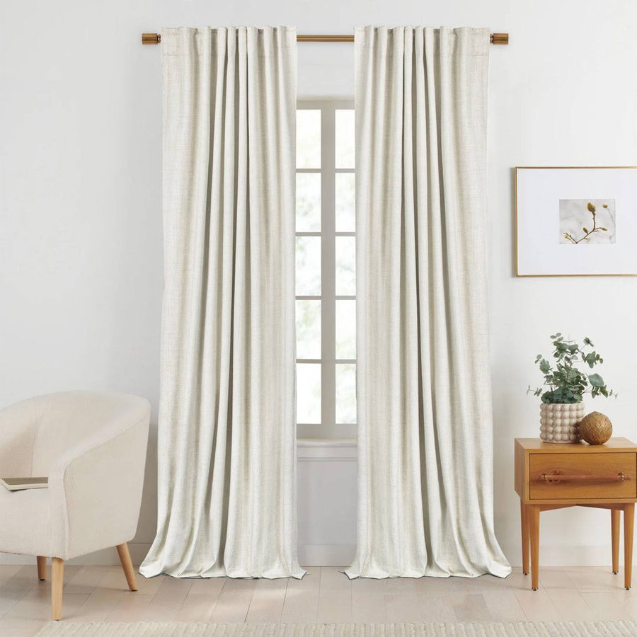 Graciella Thermal Insulated Blackout Curtains, Back Tab/Rod Pocket Bedroom Drapes (Set of 2) Gracie Oaks Curtain Color: Cream, Size per Panel: 50" W x - image 1