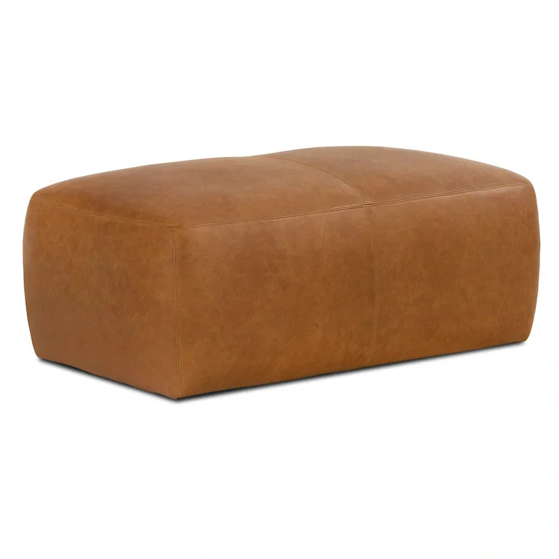 Poly & Bark Denver Leather Ottoman - Authentic Full Grain Italian Leather - image 12