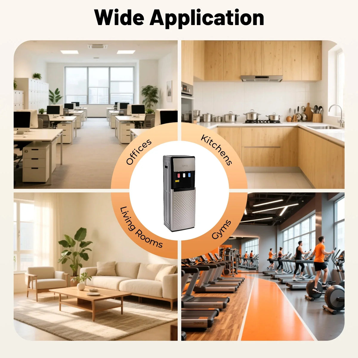 Silver Grey Floor Standing Hot&Cold Water Dispenser with 3 Temperature Settings, Indicator Lights & Removable Drip Tray - image 7