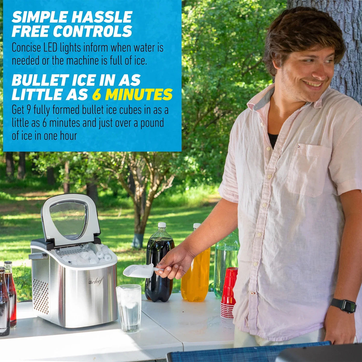 Deco Compact Countertop Ice Maker, 26LBs in 24HRs, 9 Bullet Ice Cubes Ready in 6 Minutes, Stainless Steel - image 4