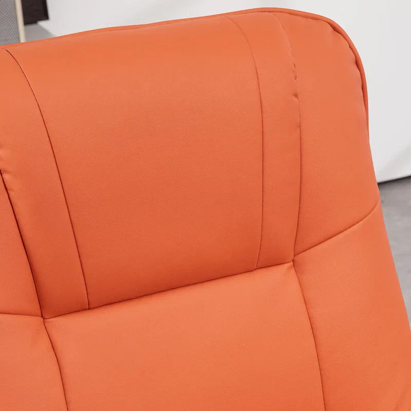 HomCom Faux Leather Adjustable Manual Swivel Base Recliner Chair with Comfortable and Relaxing Footrest - image 40