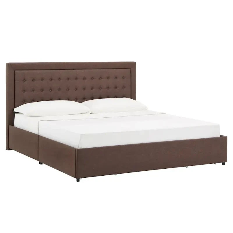 iNSPIRE Q Classic Arlert Tufted Linen Headboard Storage Platform Bed - image 11