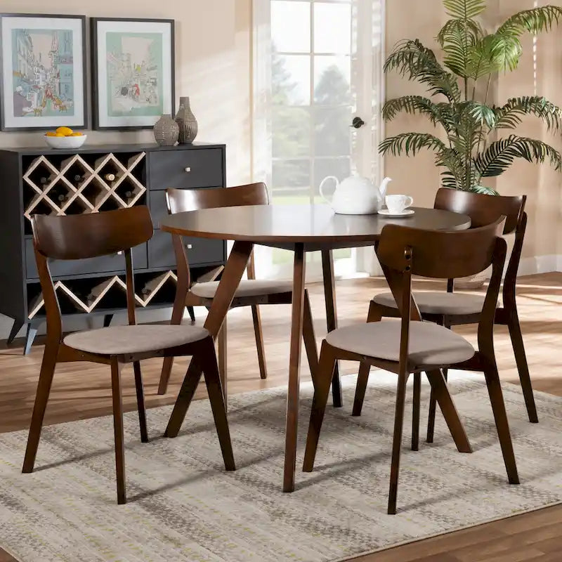 Rika 5-Piece Mid-Century Modern Transitional Dining Set - image 1