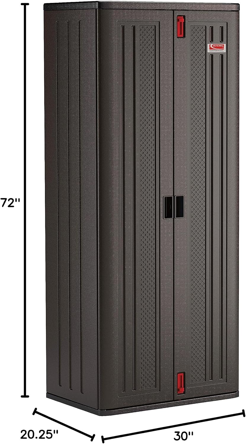 Suncast 19 Cu.Ft Resin Storage Cabinet with Lock, Black, USA Made - image 4