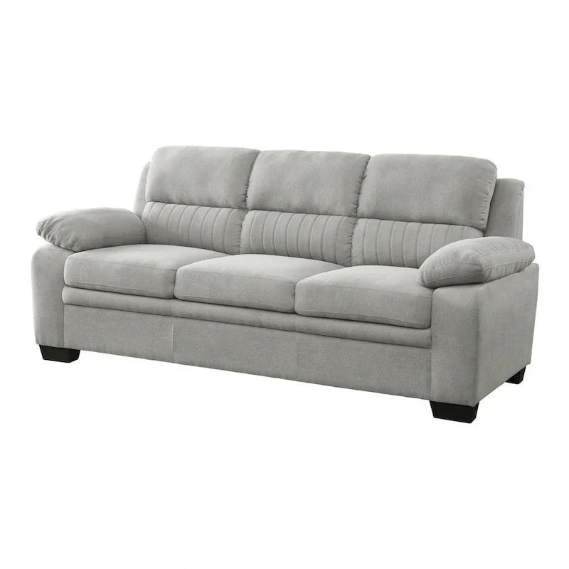 80-Inch Hugh Sofa - Gray Polyester Upholstery, Soft Foam Cushions, Sturdy Solid Wood Frame - image 5