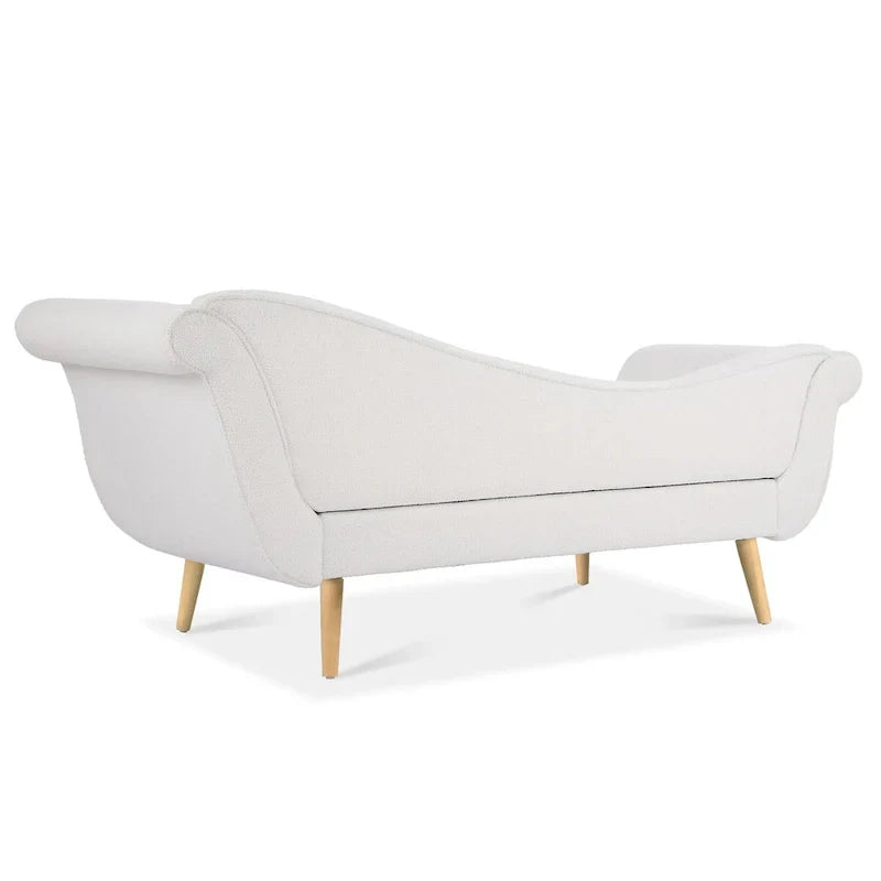 Upholstered Indoor Chaise Lounge Chair with Scroll Arms, Reclining Feature, Rolled Accent Pillow, and Sturdy Solid Wood Legs - image 28
