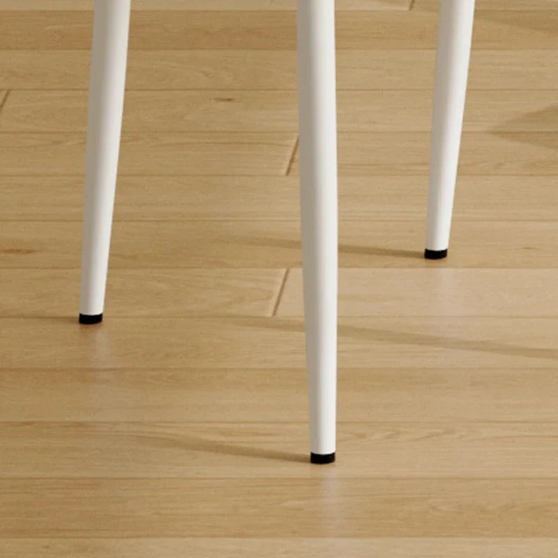 Set of 4 Modern Leather Upholstered Dining Chairs with Vertical Striped Backrest and Metal Legs - image 9