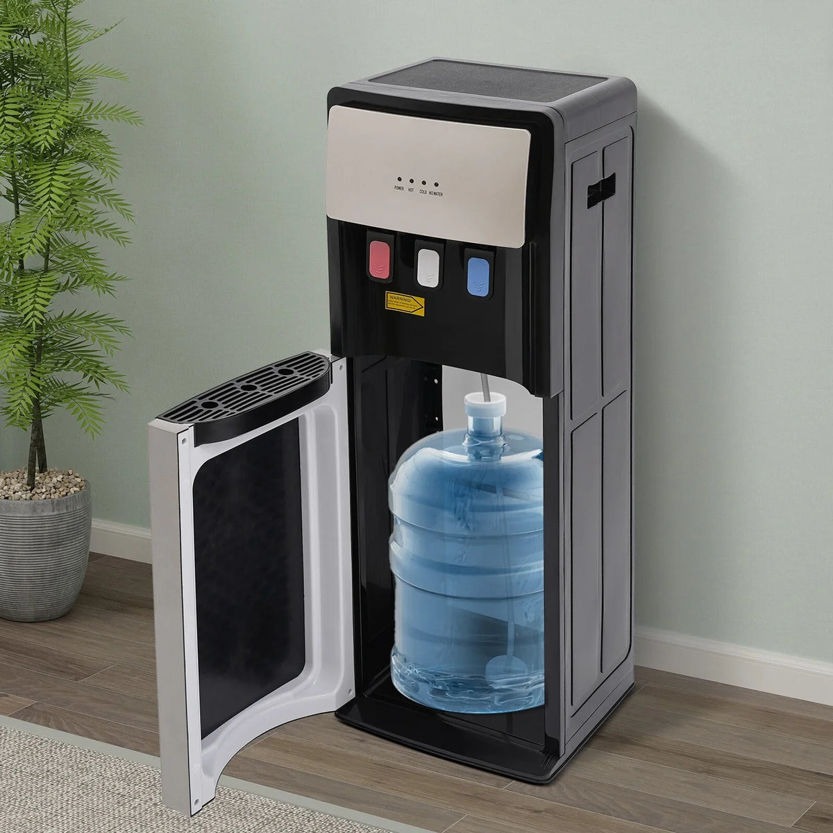 Silver Grey Floor Standing Hot&Cold Water Dispenser with 3 Temperature Settings, Indicator Lights & Removable Drip Tray - image 8