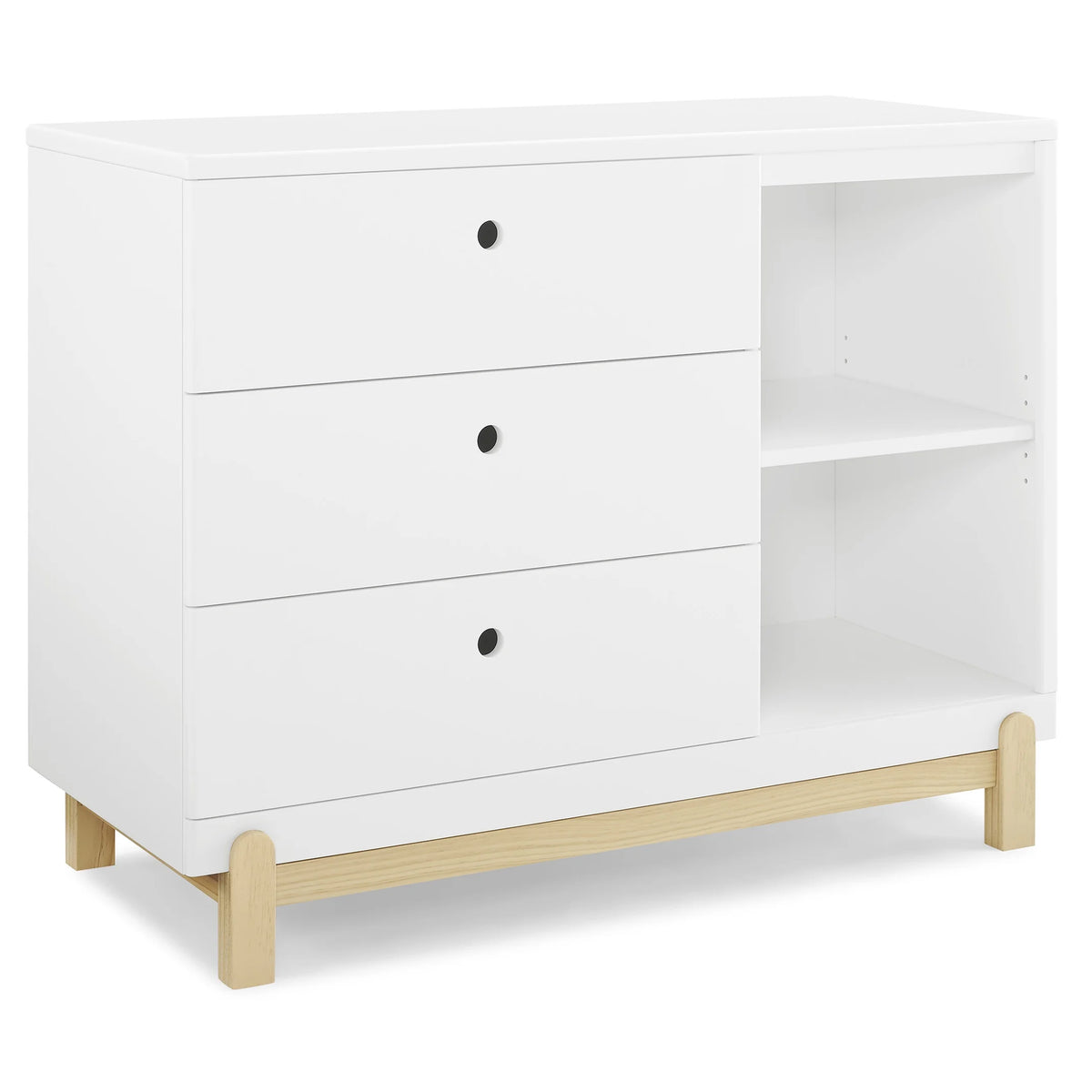Delta Children Poppy 3 Drawer Dresser with Cubbies and Interlocking Drawers, Bianca White/Natural - image 10