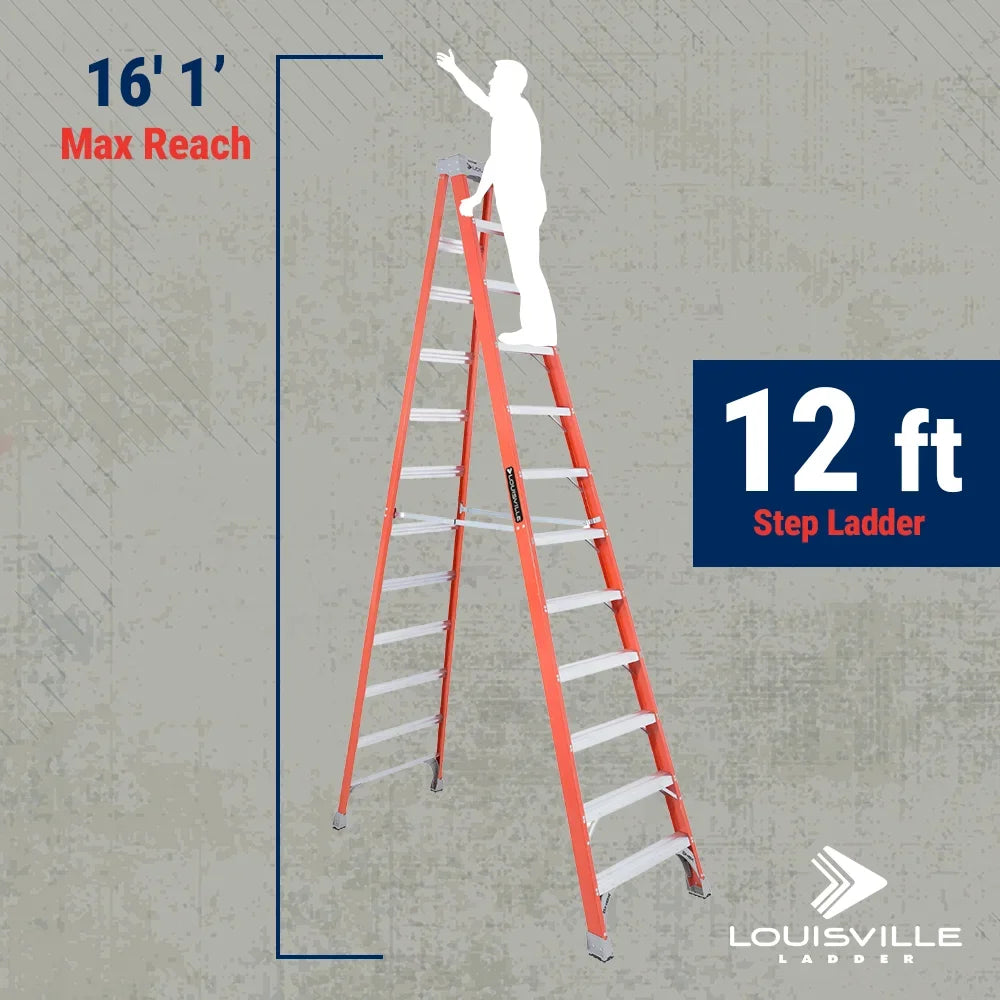 Louisville Ladder 12 - Foot Fiberglass Step Ladder, 300 - Pound Load Capacity, Type IA, FS1512 - image 12
