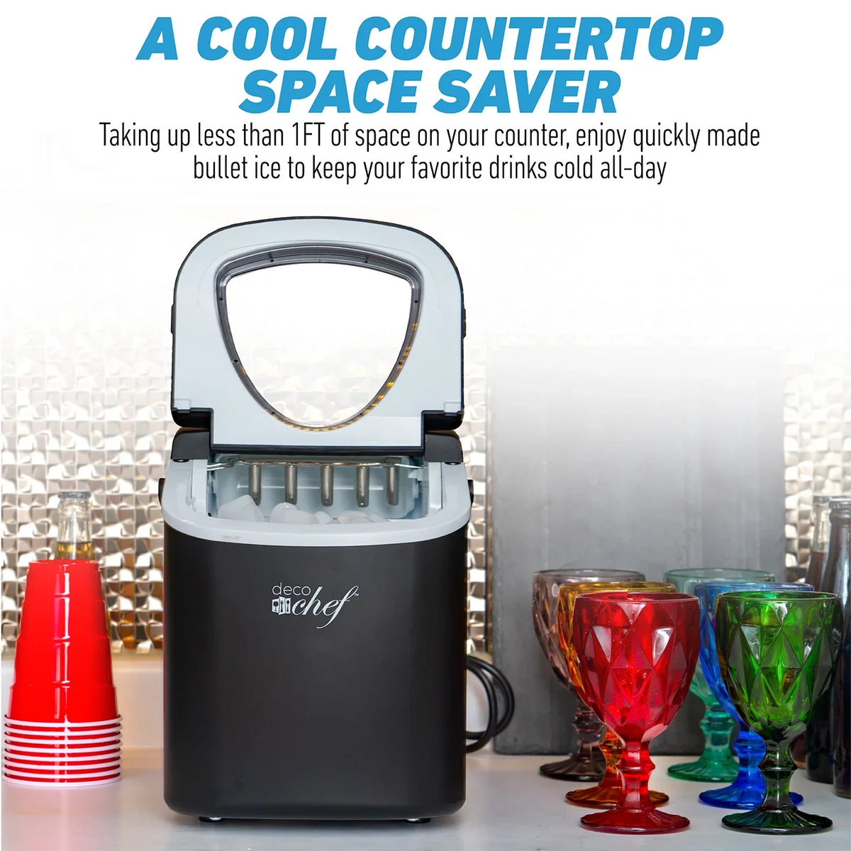 Deco Compact Countertop Ice Maker, 26LBs in 24HRs, 9 Bullet Ice Cubes Ready in 6 Minutes, Stainless Steel - image 12