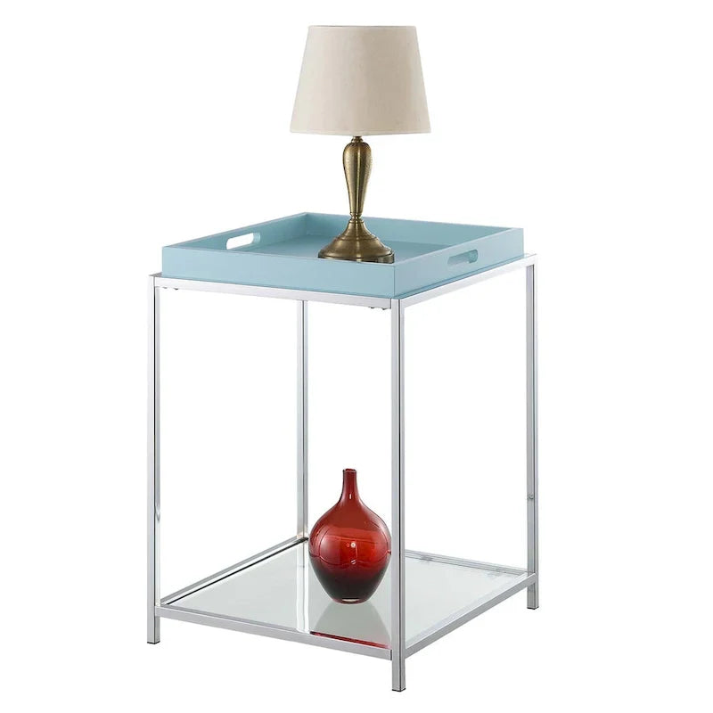 Palm Beach End Table with Shelf and Detachable Trays by Convenience Concepts - image 11