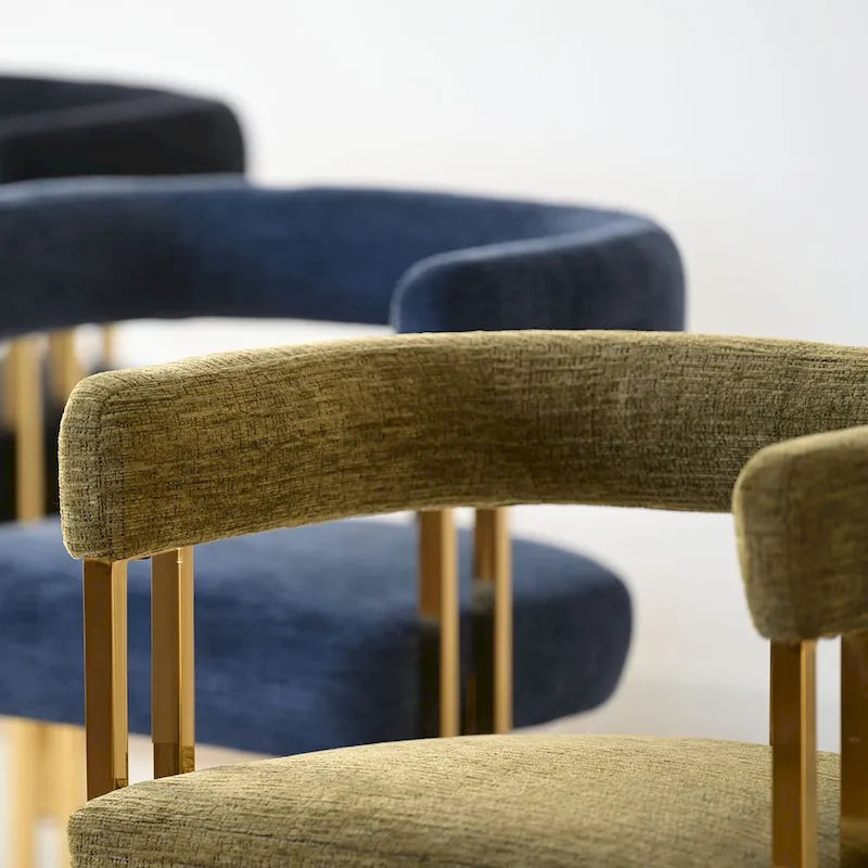 Set of 2 Chenille Upholstered Armchairs - image 9