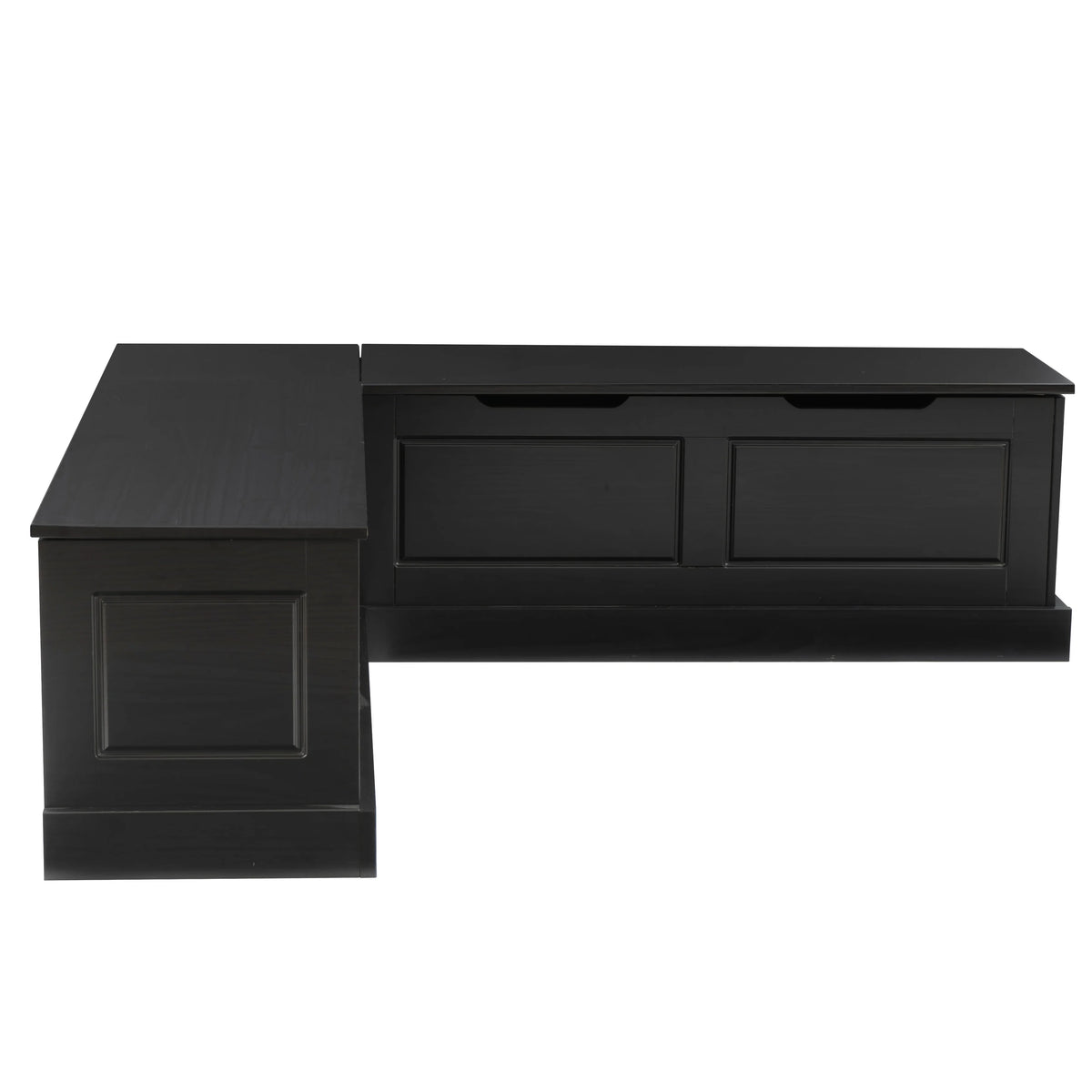 Linon Nook Bench Collection L - Shaped Wood Farmhouse Breakfast Bench with Hidden Storage, White - image 11