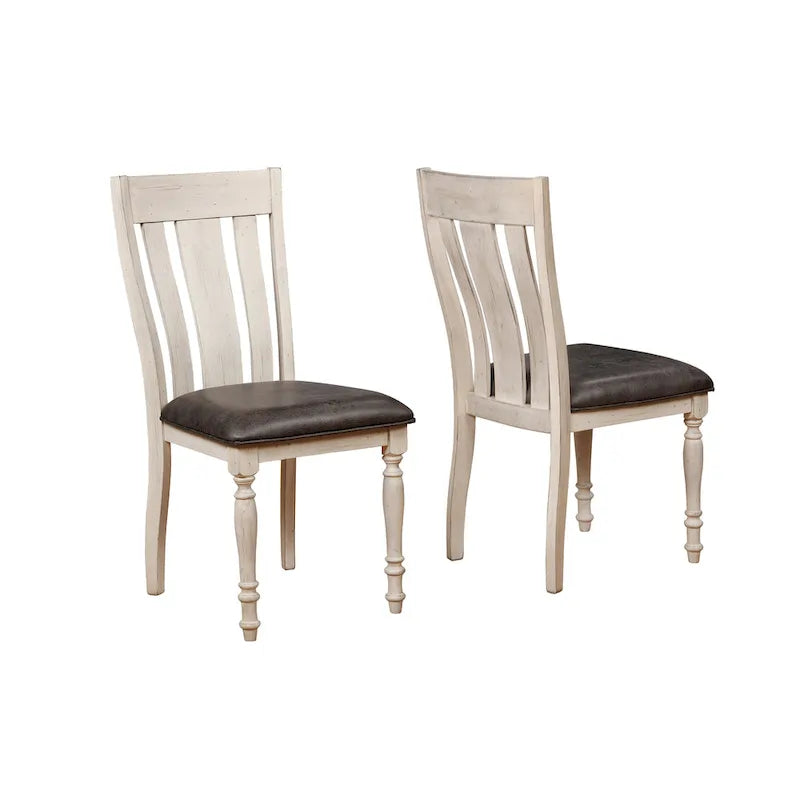7-Piece Round Dining Set – Traditional Two-Tone Pedestal Table with 6 Chairs - image 9
