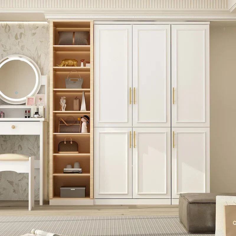 74.8-Inch Tall Large Modular Wardrobe Closet with Glass Doors - image 6