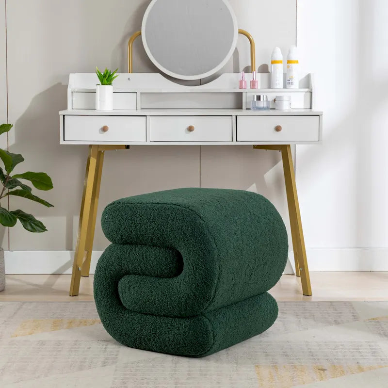 Contemporary S-Shape Ottoman Makeup Stool and Footrest for Living Room and Bedroom - image 8