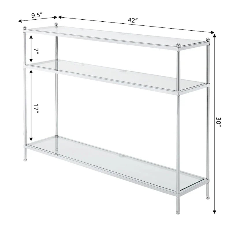 Royal Crest 3-Tier Glass Console Table by Convenience Concepts - image 6