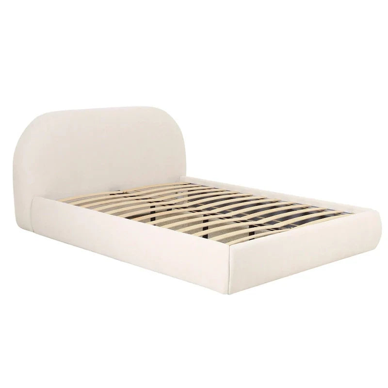 Bara King Bed in Cream Textured Velvet - image 6