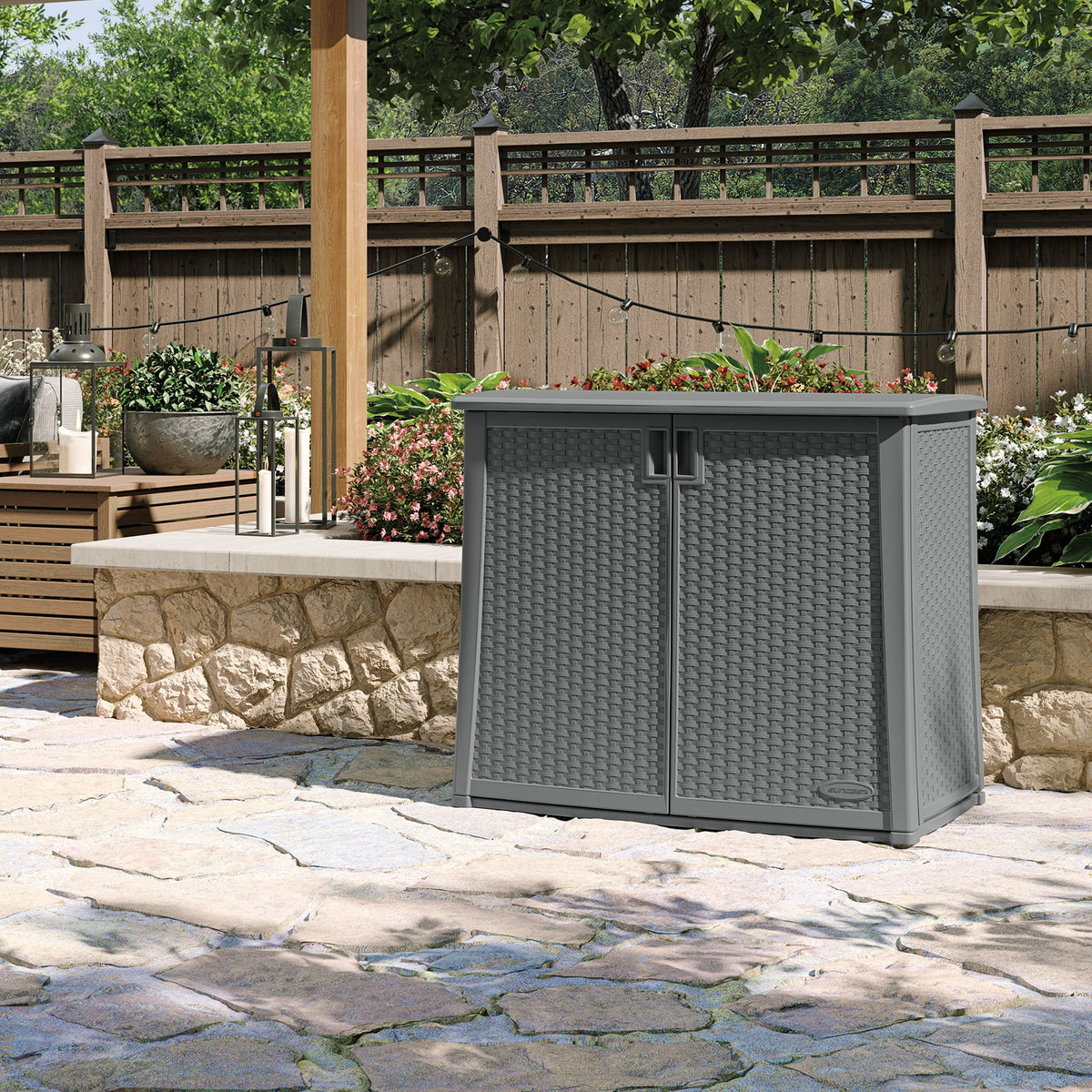 Suncast Outdoor 97-gallon Cabinet Deck Storage Box, Gray - image 8
