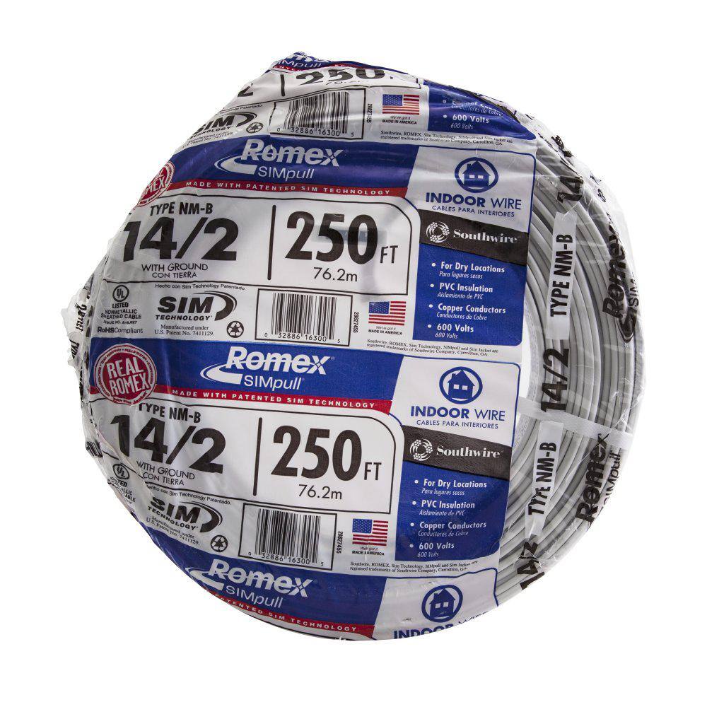 Southwire 250 ft. 142 Solid Romex SIMpull CU NM-B WG Wire 28827455 - image 2
