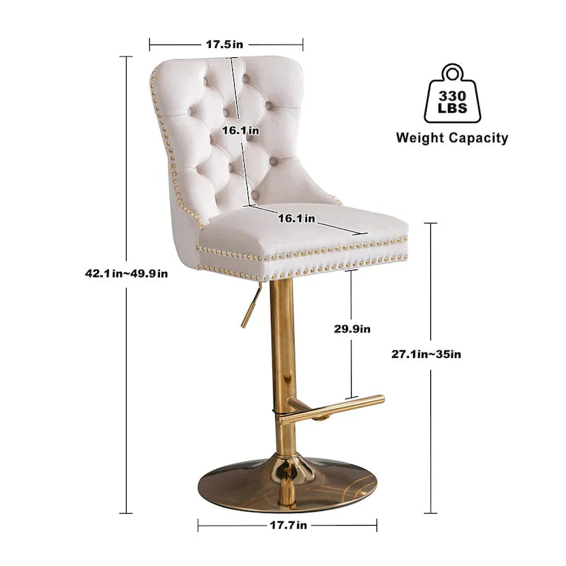 Contemporary Adjustable Thick Upholstered Swivel Counter Bar Stools - image 20
