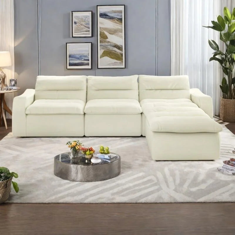 116.26 Modular Foam L-Shaped Sofa - Versatile Free Combination, No Assembly Required & Ergonomic Support (Available in 4 or 6-Seater) - image 2