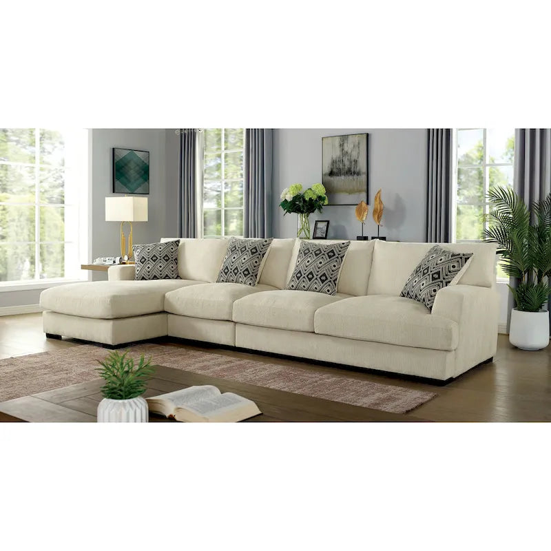 Furniture of America Kintra Modern Chenille Upholstered Large L-Shaped Sectional - image 3