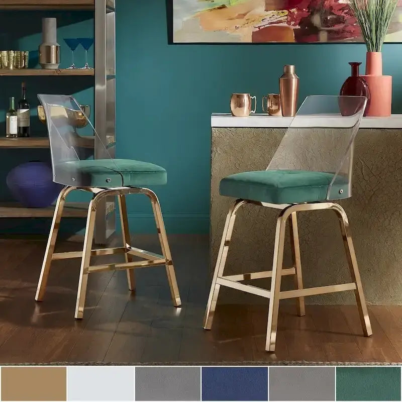 iNSPIRE Q Bold Lennox Velvet Counter Height Stools - Set of 2 - image 1