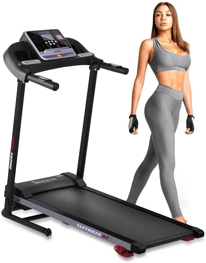 SereneLife Folding Treadmill - Foldable Home Fitness Equipment with LCD for Walking & Running - Cardio Exercise Machine - Preset and Adjustable Programs - Bluetooth Connectivity - image 3