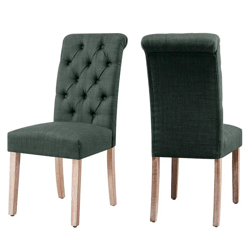 CHUN YI Modern Linen Parsons Dining Chairs - Set of 2 with Button Detail - image 10