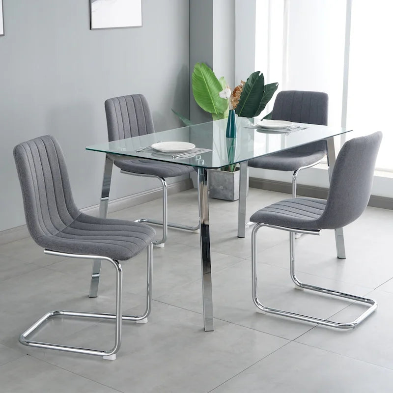 4-Piece Modern Dining Chair Set with Metal Legs - image 4